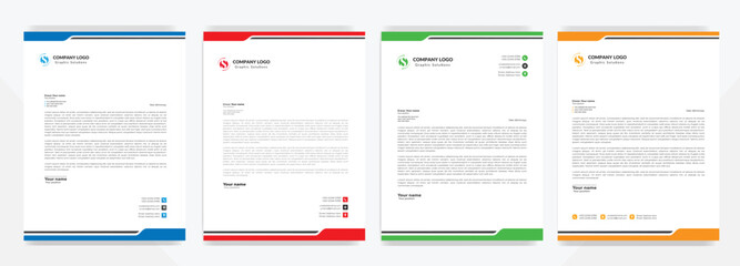 Modern corporate  letterhead template design. Creative and Professional business letterhead design template . Letter head stationery layout vector design. Letterhead template in flat style.