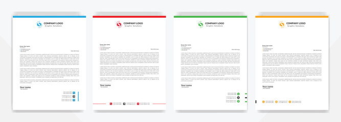 Modern corporate  letterhead template design. Creative and Professional business letterhead design template . Letter head stationery layout vector design. Letterhead template in flat style.