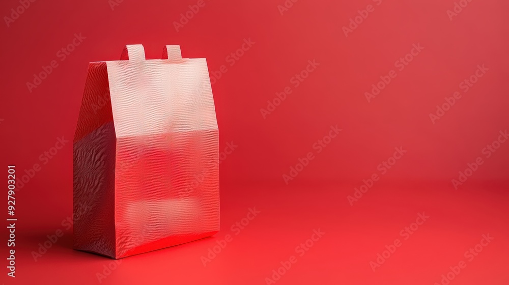 Poster stylish fast food bag with copy space, featuring a sleek design and room for branding or text.