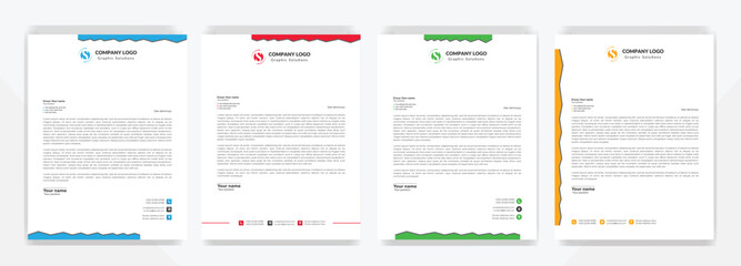 Modern corporate  letterhead template design. Creative and Professional business letterhead design template . Letter head stationery layout vector design. Letterhead template in flat style.