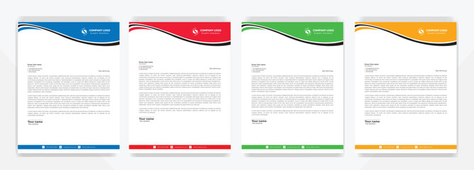 Modern corporate  letterhead template design. Creative and Professional business letterhead design template . Letter head stationery layout vector design. Letterhead template in flat style.