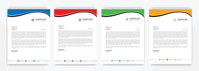 Modern corporate  letterhead template design. Creative and Professional business letterhead design template . Letter head stationery layout vector design. Letterhead template in flat style.
