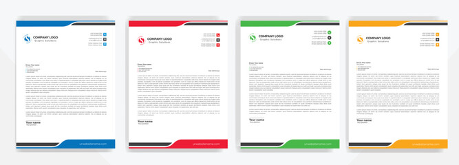 Modern corporate  letterhead template design. Creative and Professional business letterhead design template . Letter head stationery layout vector design. Letterhead template in flat style.