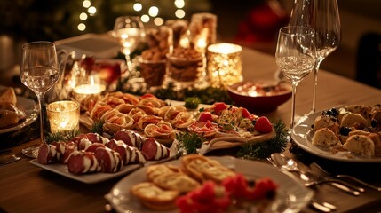 Naklejka premium Festive Holiday Dinner Table