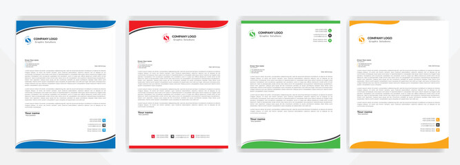 Modern corporate  letterhead template design. Creative and Professional business letterhead design template . Letter head stationery layout vector design. Letterhead template in flat style.