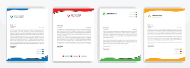 Modern corporate  letterhead template design. Creative and Professional business letterhead design template . Letter head stationery layout vector design. Letterhead template in flat style.