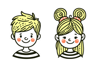 Portrait of children boy and girl