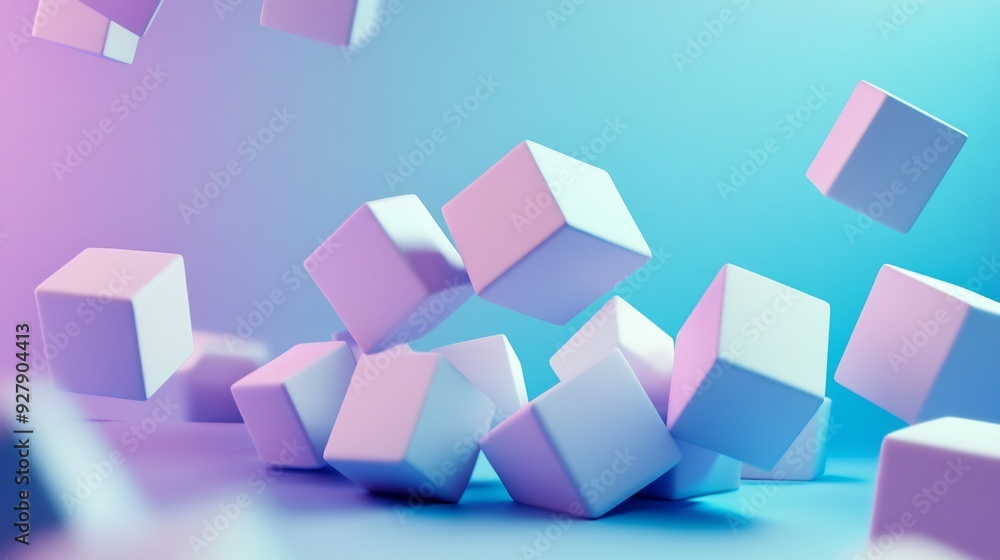 Aufkleber abstract geometric shapes with gradient color background