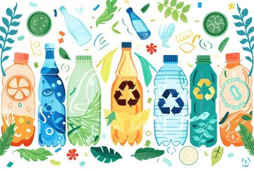 Naklejka premium Concept of recycled plastic showing sustainable practices