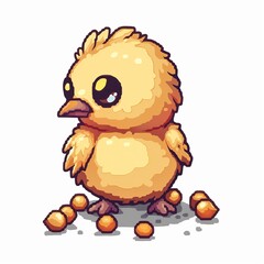Chickpeas 8-bit fantasy animal cartoon isolated whitebackground
