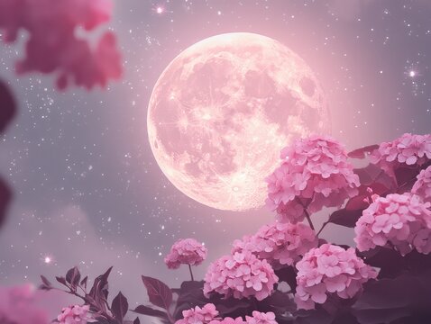 night sky and moon