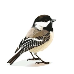 Naklejka premium Chickadee Spirit animal cartoon isolated whitebackground 16:9