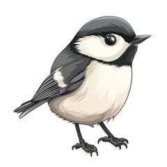 Obraz premium Chickadee Spirit animal cartoon isolated whitebackground 16:9