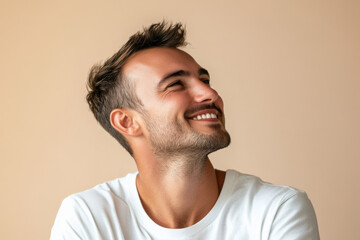 Fototapeta premium A close up of a man's face with her eyes closed