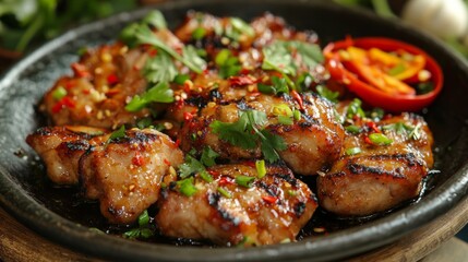 Fototapeta premium The national cuisine of Vietnam: Vietnamese pork medallions.