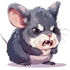 Obraz premium Chinchilla Embarrassment emotion fantasy animal cartoon isolated whitebackground