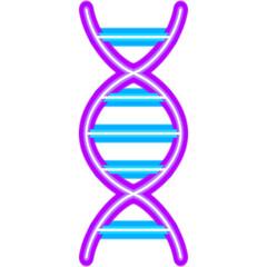 DNA Neon Label. Vector Illustration of Science Promotion.