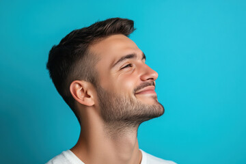 Obraz premium A close up of a man's face with her eyes closed