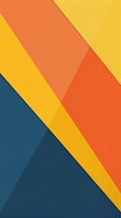 Geometric Abstract Art with Yellow, Orange, and Blue Triangles