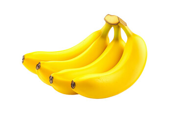 Ripe yellow bananas on transparent background