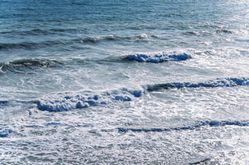 Foam waves on the sea