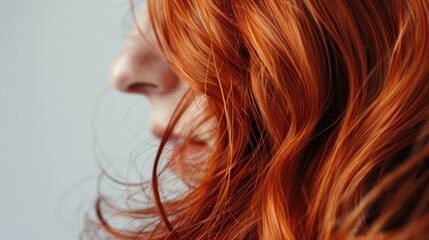 Naklejka premium Red hair lining up on a white backdrop separated