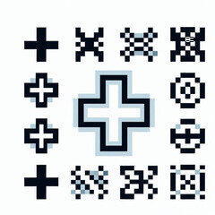 Obraz premium Pixel Art Cross Icon Cancel