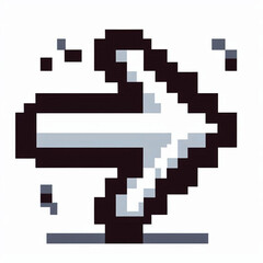 Fototapeta premium Pixel Art Right Arrow Icon Next