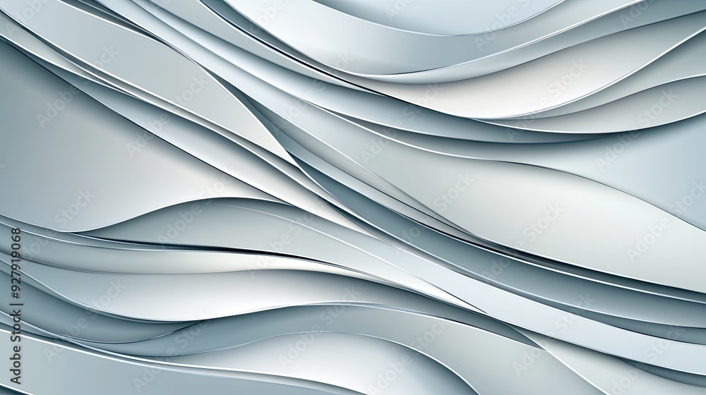 Poster abstract wavy design featuring soft curves and layers in a cool color palette, perfect for backgroun