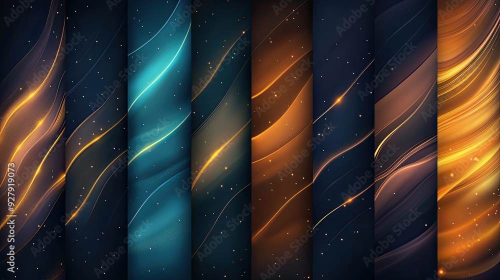 Poster abstract wave patterns in vibrant colors, perfect for backgrounds or digital art projects with smoot