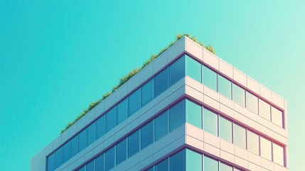 A sleek sustainable building with modern architectural design