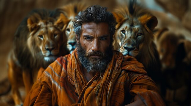 Profeta Daniel e os le&otilde;es, Prophet Daniel and the lions