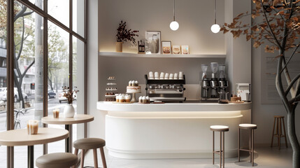  A small modern Korean-style cafe.