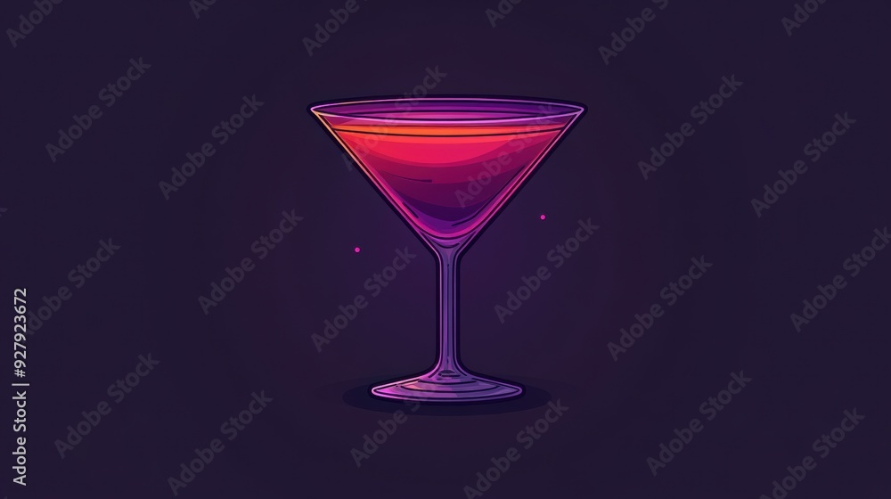 Poster Vibrant Cocktail in Modern Glass Design