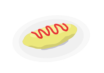 ケチャップのかかったオムライス