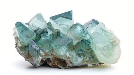 Spodumene mineral with lithium on white background