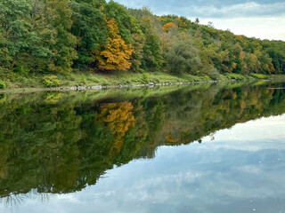 autumn landscape with lake