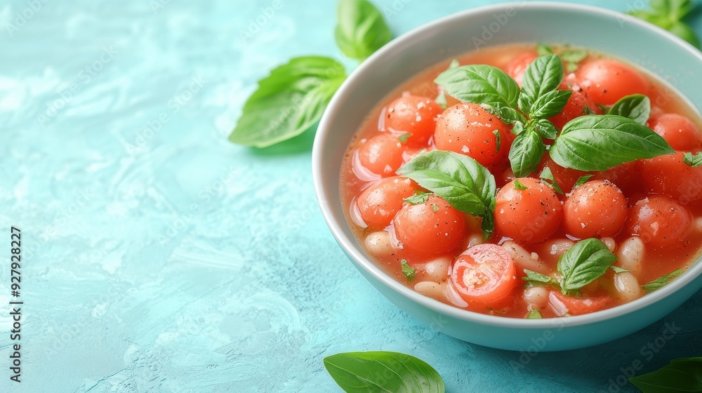 Poster Fresh Watermelon Salad with Basil and Mint