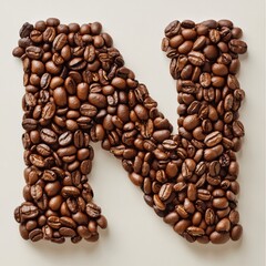 Obraz premium Coffee Bean Letter N