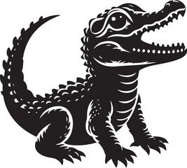Happy Cartoon Crocodile - Charming Vector Art & Illustration