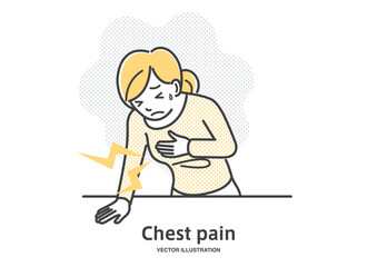 胸が痛い若い女性