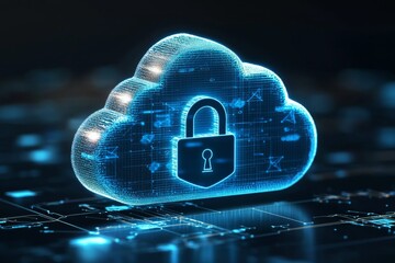Illustration of Cloud Security Services Technology created with Generative AI