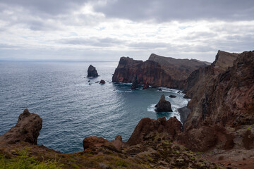 The spectacular coastline  near Pont Da St Lourenco, Madeira