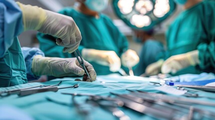 A surgeon performs a surgical procedure. AI.