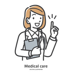 説明している女性の医師