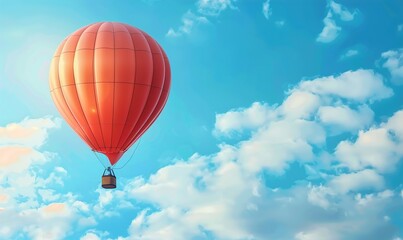 Fototapeta premium Hot air balloon soar high in the clear sky showing the beauty of nature Generate AI