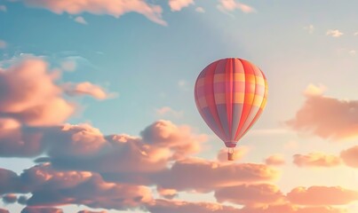 Obraz premium Hot air balloon soar high in the clear sky showing the beauty of nature Generate AI