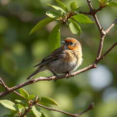 Fototapeta premium Un encantador pajarito en el bosque,divino