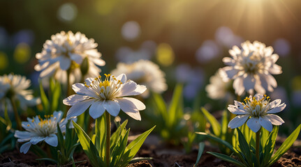 Springtime Blooms: Wild Crocus in Sunlight, Outdoor Nature Postcard
