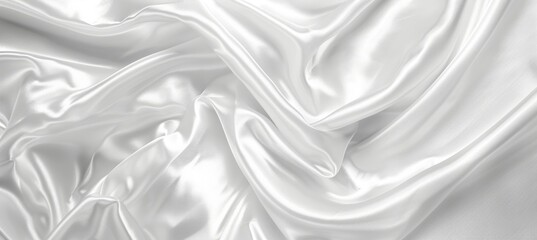 White Satin Background, Silk Fabric for Banner , Abstract Luxury and Elegant Wallpaper Design.